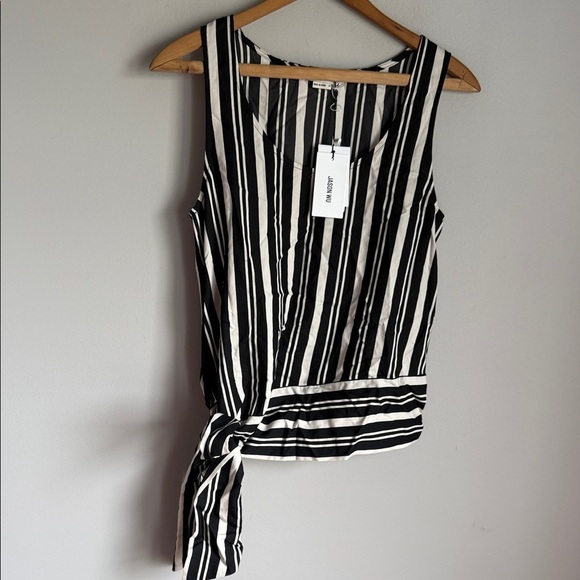 NEW JASON WU Striped crepe top XS - Picture 2 of 10